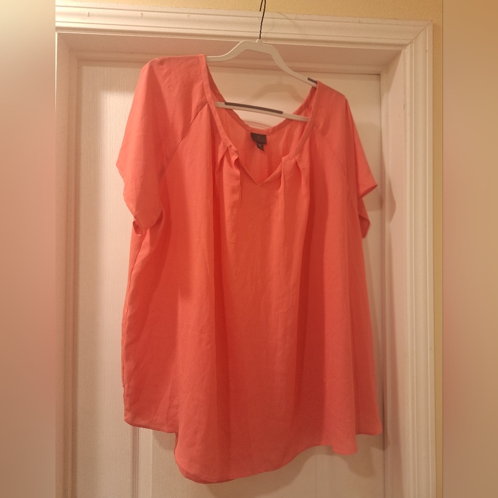 Coral‎ Women's Top Worthington 3X Blouse